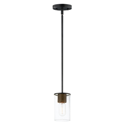 Sleek One Light Mini Pendant in Antique Brass / Black (16|91840CDABBK)