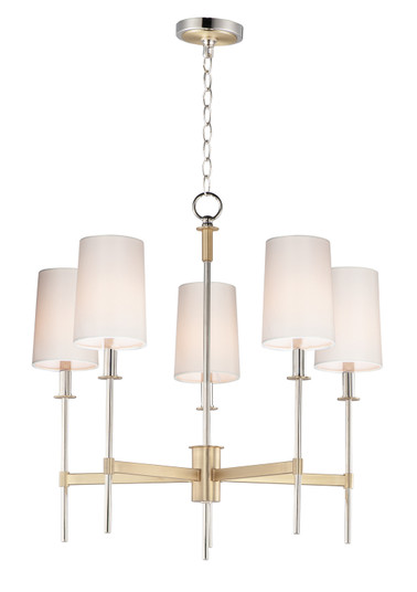 Uptown Five Light Chandelier in Satin Brass / Polished Nickel (16|32395OFSBRPN)