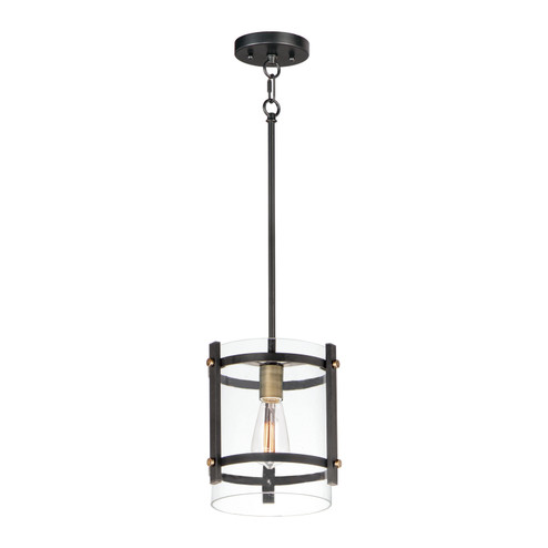 Capitol One Light Pendant in Black / Antique Brass (16|2649BKAB)