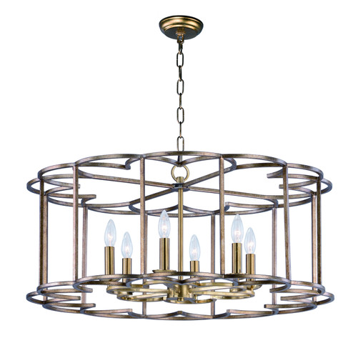 Helix Six Light Chandelier in Bronze Fusion (16|24735BZF)