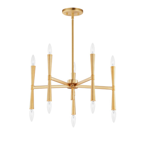 Rome Ten Light Chandelier in Satin Brass (16|24625SBR)