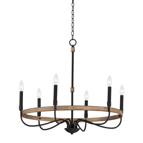 Franklin Six Light Chandelier in Driftwood / Black (16|14446DWBK) Franklin Six Light Chandelier in Driftwood / Black (16|14446DWBK)