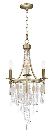 Cebu Three Light Chandelier in Capiz / Gold Silver (16|14423CZGS)