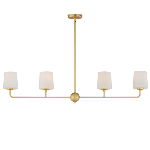 Bristol Four Light Linear Chandelier in Satin Brass (16|12097SWSBR)