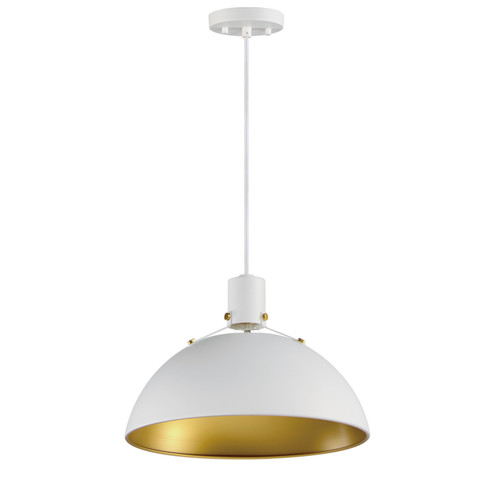 Dawn One Light Pendant in White/Satin Brass (16|12045WTSBR)