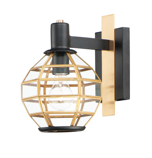 Heirloom One Light Outdoor Wall Lantern in Black / Burnished Brass (16|11543BKBUB)