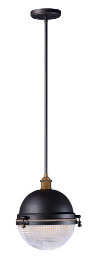 Portside One Light Outdoor Pendant in Oil Rubbed Bronze / Antique Brass (16|10187OIAB)