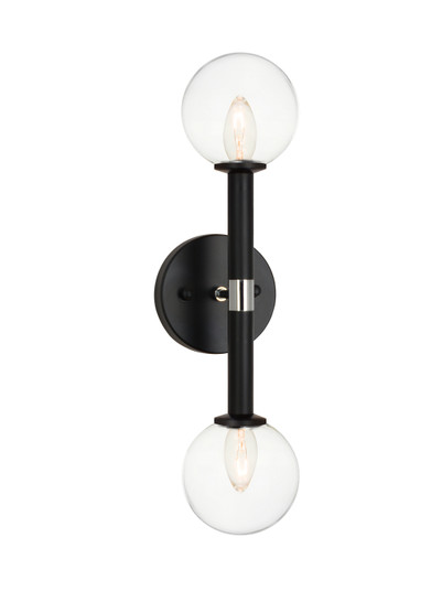 Stellar Two Light Wall Sconce in Black (423|W75312BKCL)