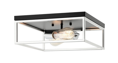Clarke Two Light Flush Mount in Black + Chrome (423|M15542BKCH)