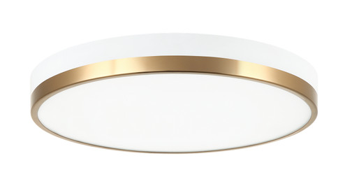 Tone LED Flush Mount in White & Aged Gold Brass (423|M15302WHAG)