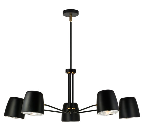 Luca Five Light Chandelier in Black (423|C73705BK)