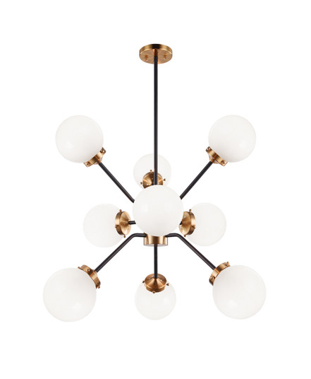 Maru Nine Light Chandelier in Aged Gold Brass (423|C72309AGOP)