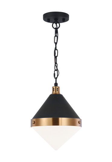 Sphericon One Light Pendant in Matte Black & Aged Gold Brass (423|C72201AGOP)