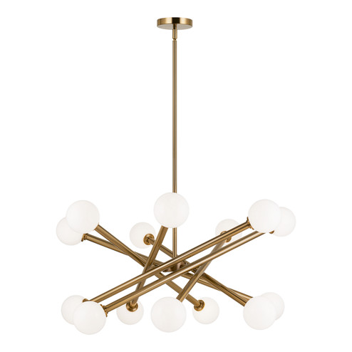 Matchstix 14 Light Chandelier in Aged Gold Brass (423|C64614AGOP)