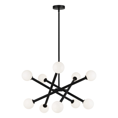 Matchstix Ten Light Chandelier in Black (423|C64610BKOP)
