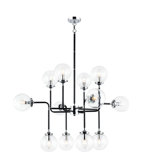 Particles 12 Light Chandelier in Black & Chrome (423|C58212CHCL)