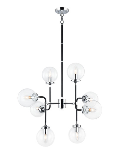 Particles Eight Light Chandelier in Black & Chrome (423|C58208CHCL)