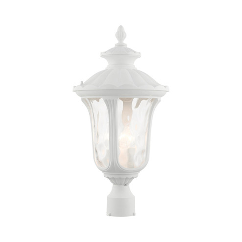 Oxford Three Light Outdoor Post Top Lantern in Textured White (107|785913)