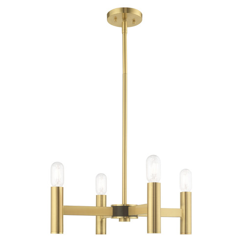 Copenhagen Four Light Mini Chandelier in Satin Brass w/ Bronzes (107|5113412)