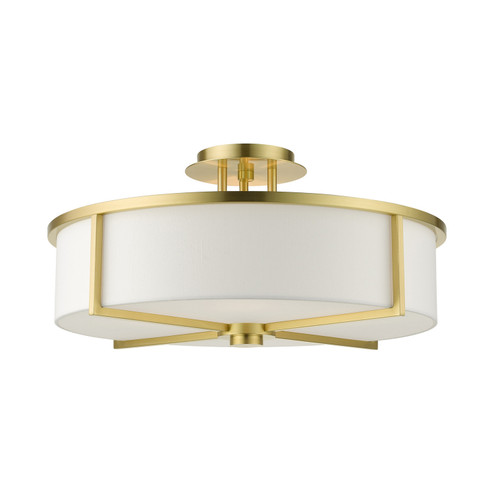 Wesley Four Light Semi Flush Mount in Satin Brass (107|5107512)