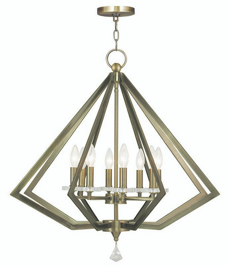 Diamond Eight Light Chandelier in Antique Brass (107|5066801)