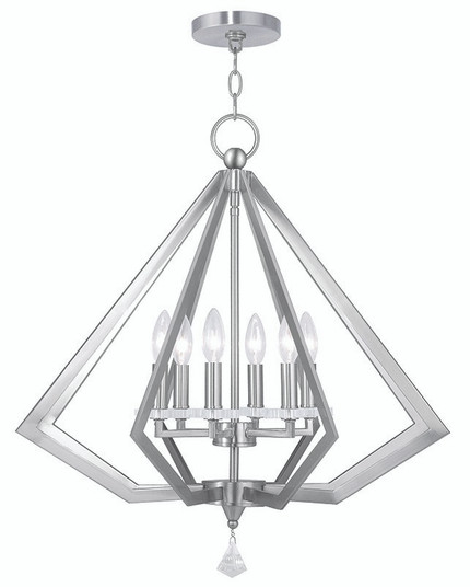 Diamond Six Light Chandelier in Brushed Nickel (107|5066691)