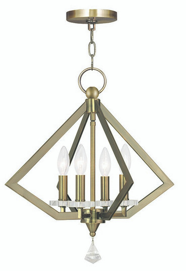 Diamond Four Light Chandelier in Antique Brass (107|5066401)