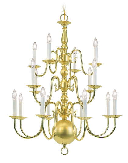 Williamsburgh 16 Light Chandelier in Polished Brass (107|501602)