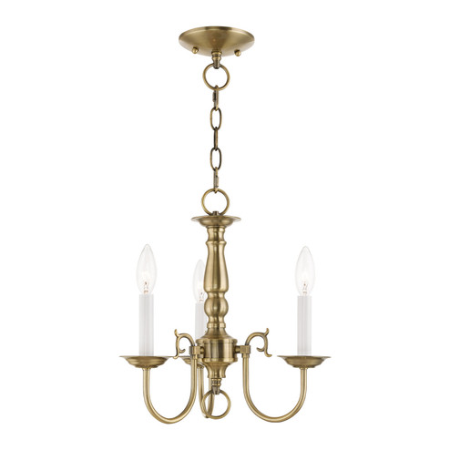 Williamsburgh Three Light Mini Chandelier in Antique Brass (107|501301)