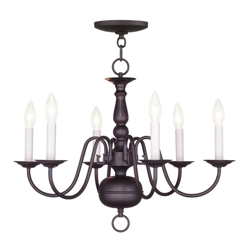 Williamsburgh Six Light Chandelier in Bronze (107|500607)