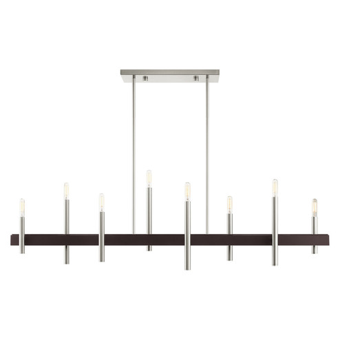 Denmark Eight Light Chandelier in Brushed Nickel w/ Bronzes (107|4933891)