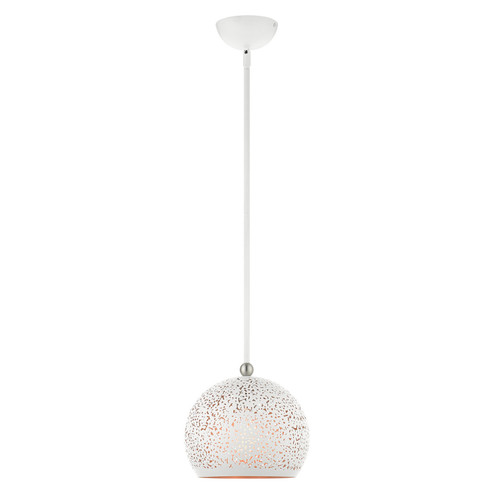 Charlton One Light Pendant in White w/ Brushed Nickels (107|4918103)