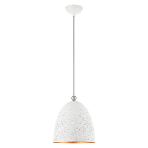 Arlington One Light Pendant in White w/ Brushed Nickels (107|4910903)