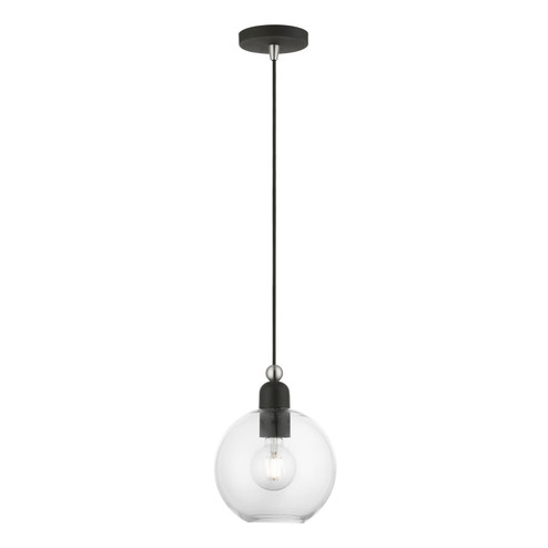 Downtown One Light Pendant in Black w/Brushed Nickel (107|4897204)