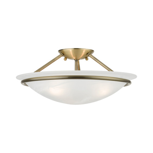 Newburgh Three Light Semi-Flush Mount in Antique Brass (107|482401)