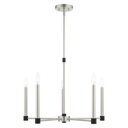Karlstad Five Light Chandelier in Brushed Nickel w/ Blacks (107|4688591)
