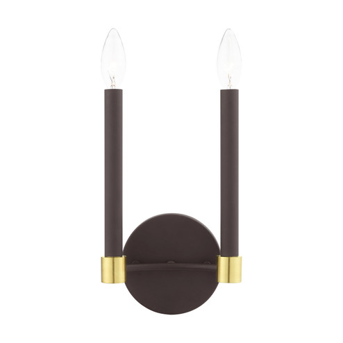 Karlstad Two Light Wall Sconce in Bronze w/ Satin Brasss (107|4688207)