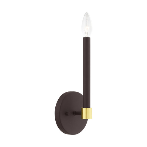 Karlstad One Light Wall Sconce in Bronze w/ Satin Brasss (107|4688107)