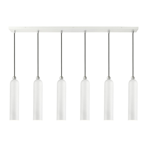 Ardmore Six Light Linear Pendant in Shiny White w/ Polished Chromes (107|4675769)
