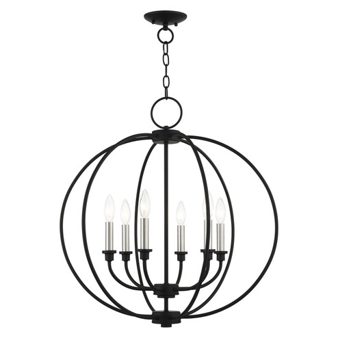 Milania Six Light Chandelier in Black w/ Brushed Nickels (107|466604)