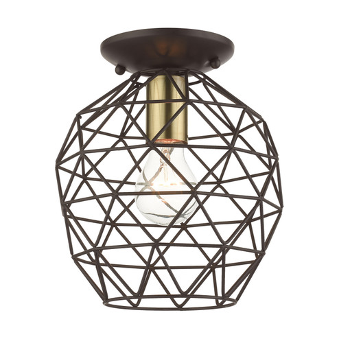 Geometrix One Light Flush Mount in Bronze w/ Antique Brasss (107|4659807)