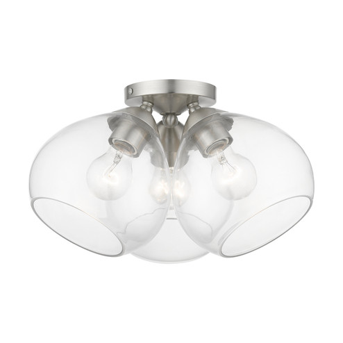 Catania Three Light Semi-Flush Mount in Brushed Nickel (107|4650291)