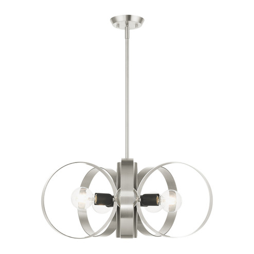 Modesto Six Light Chandelier in Brushed Nickel w/ Blacks (107|4642591)