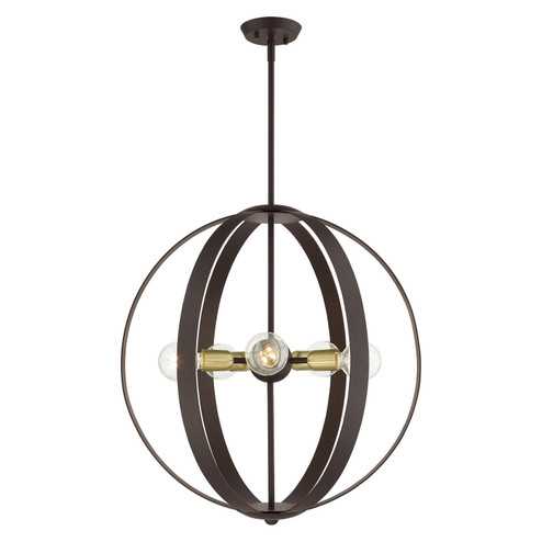 Modesto Five Light Chandelier in Bronze w/ Satin Brasss (107|4641607)