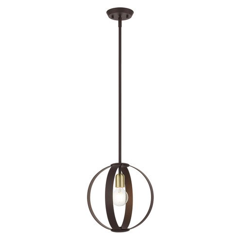 Modesto One Light Pendant in Bronze w/ Satin Brasss (107|4641307)