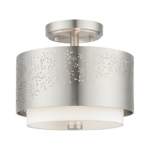 Noria Two Light Semi Flush Mount in Brushed Nickel (107|4626791)