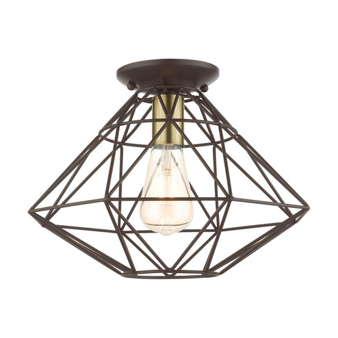 Knox One Light Flush Mount in Bronze w/ Antique Brass (107|4624807)