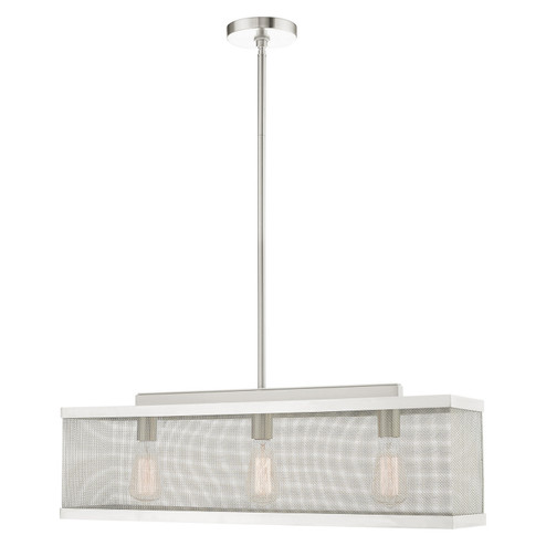 Industro Three Light Chandelier in Brushed Nickel (107|4621391)