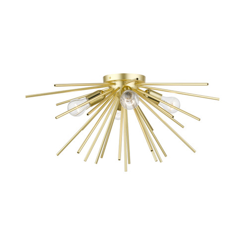 Tribeca Four Light Flush Mount in Soft Gold w/Polished Brass (107|4617033)