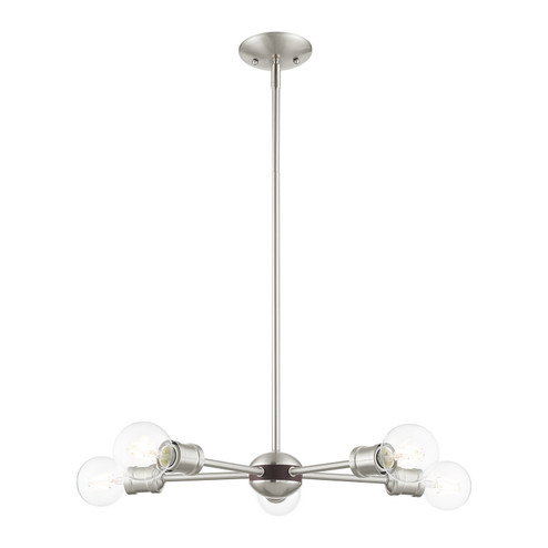 Lansdale Five Light Chandelier in Brushed Nickel w/ Bronzes (107|4613591)